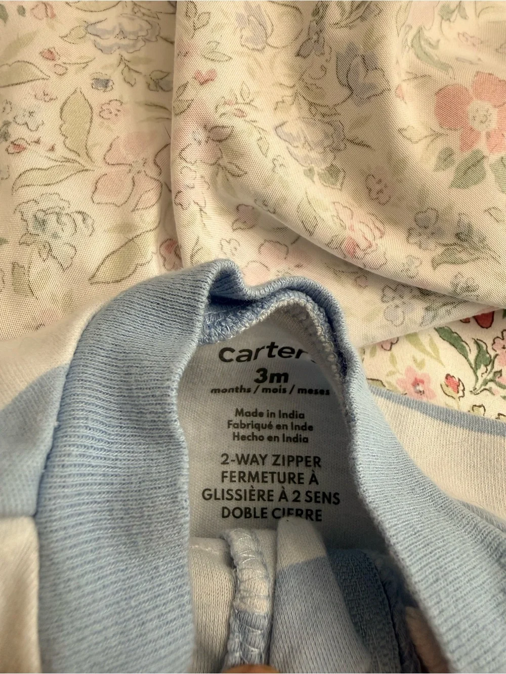 Carter's Blue & White Striped 'Little Brother' Footed One-Piece